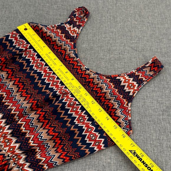 Sunday in Brooklyn Dress Elastic Waist Sleeveless Lightweight Small Orange Blue - Picture 8 of 11